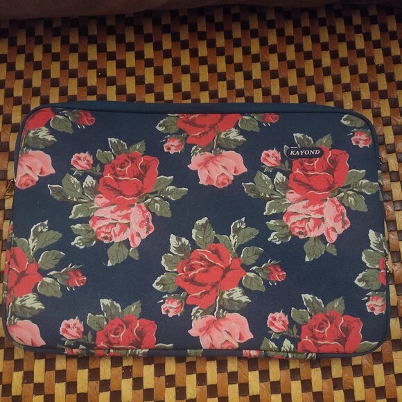 Kayond Floral Padded Laptop iPad Tablet Sleeve Case Blue 14x10x1 - Picture 1 of 2